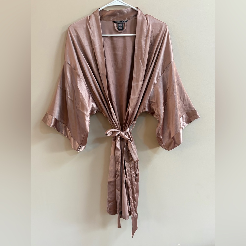 Victoria's Secret Silky Satin Kimono Short Wrap Robe Y2K, Loungewear Intimates
